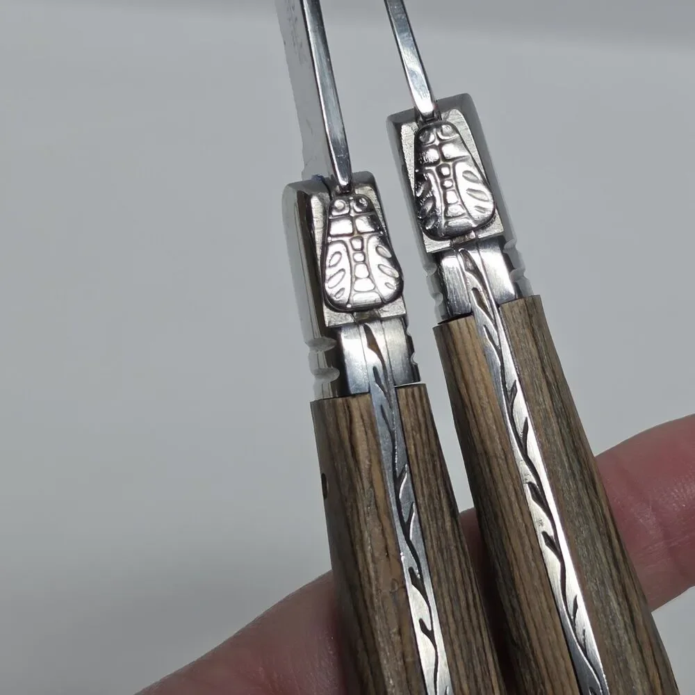Trudeau Maison Laguiole Wood Handle Steak Kitchen Knives Set Of 2